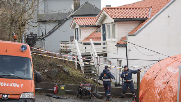 Investigation: Police are working on the scene at the Bergen hospice, just two days after the January 12, 2020 murder. Photo: Marit Humidal/NTP Scanpix