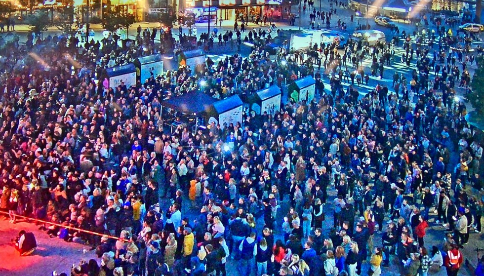 Stavanger: The weather was good and there were a lot of people in Stavanger as well.  Photo: Police Surfest/NTP