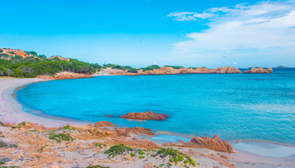 SPIAGGIA ROSA: Pink sandy beaches get their color from microscopic bits of coral and shells.  Photo: Shutterstock / NTB