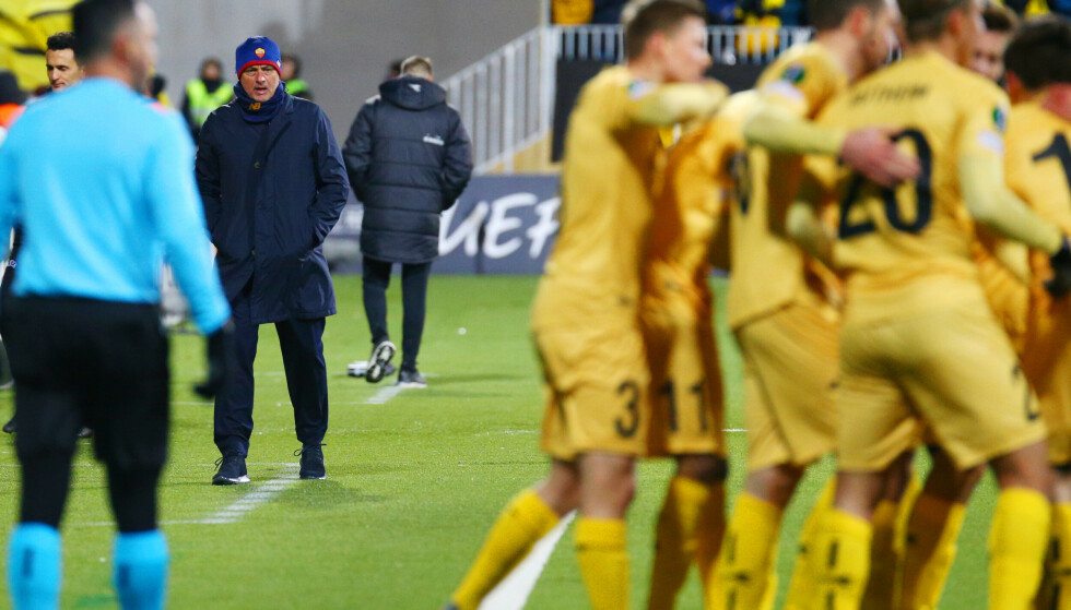 Frustrated: Jose Mourinho was just a spectator on the night of the Glimt party.  Photo: NTB