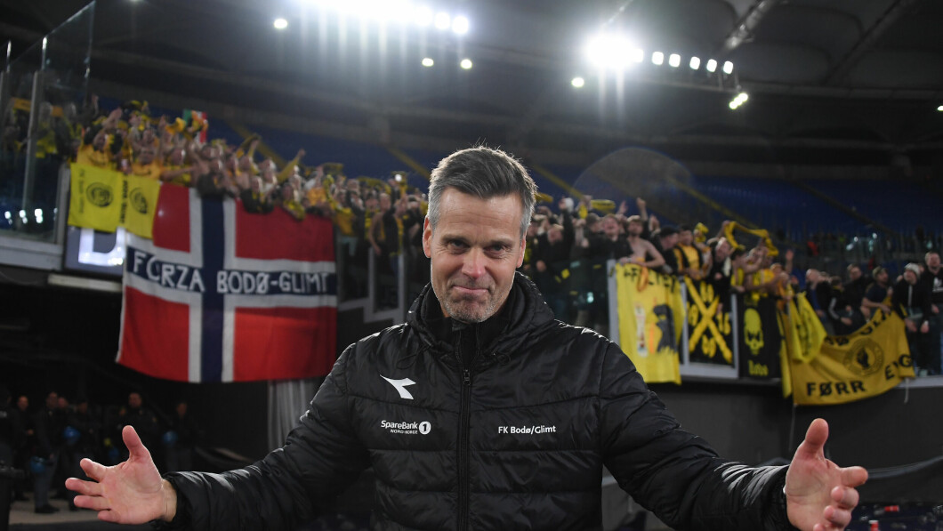 Manager: Bodo/Glimt coach Kjetel Knutsen was grateful for the support the team received in Rome.  Photo: Alberto Lingria