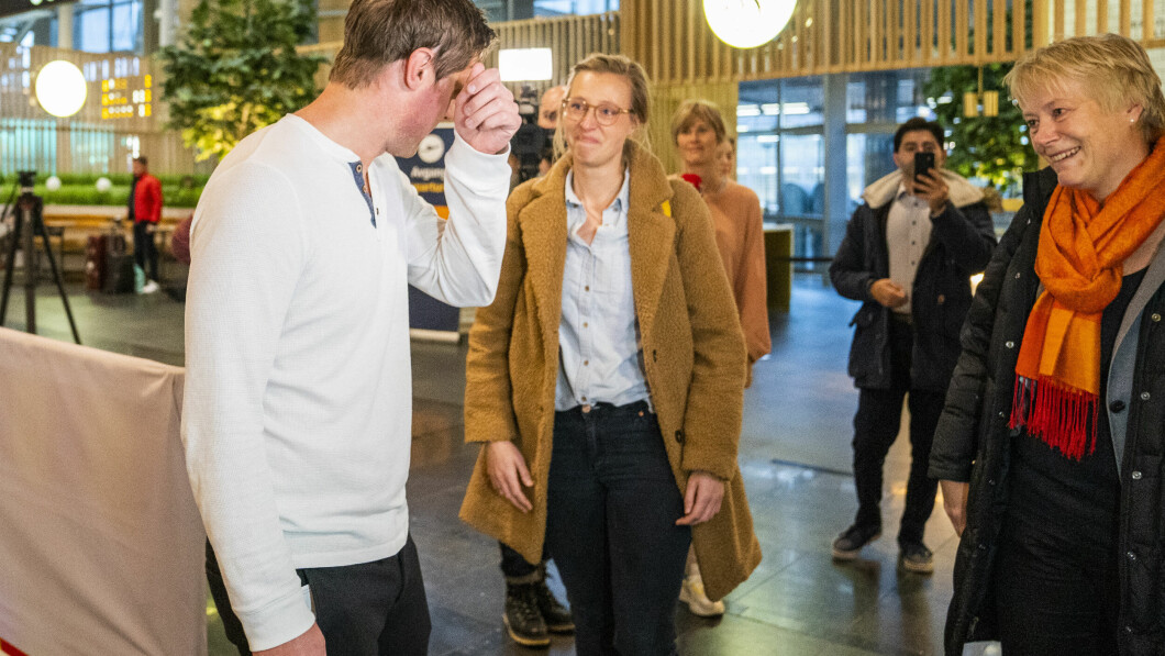 Back to Norwegian land: NRK journalist Halvor Ekeland, who was arrested along with photographer Luqman Ghorbani in Qatar, will be received by his family after arriving in Gardermoen on Wednesday morning.  Photo: Håkon Mosvold Larsen / NTB