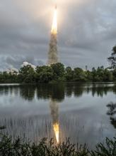 The Ariane 5 launch vehicle carried NASA's James Webb Space Telescope into space on Saturday.  Photo: Chris Jean/Associated Press