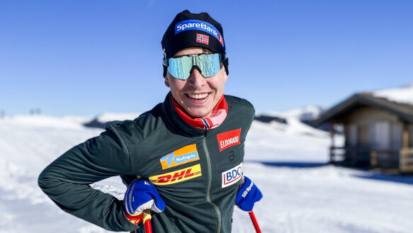 Injured: Simen Hegstad Krüger while collecting height at Italian Seiser Alm.  Photo: Ernst A. Lersveen / TV 2