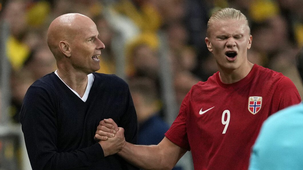 Destroyer: Erling Braut Haaland scored twice against Sweden at Friends Arena.  Photo: Frederic Farfgel