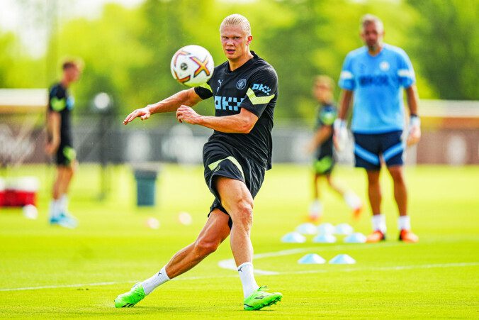 Conscious target: Erling Braut Haaland in City training.  Photo: Manchester City