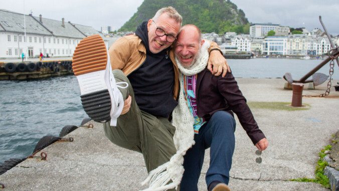 Submerged: Farmer stalker Turmodd Buck Johnson (TV) and suitor Attlee Huff didn't find a tune in this year's love quest.  Pictured here from the trip in Alesund together.  Photo: TV 2